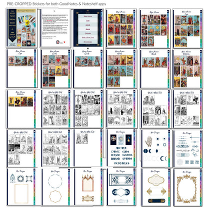 Tarot Sticker Book for GoodNotes & Noteshelf - deb schlier studio