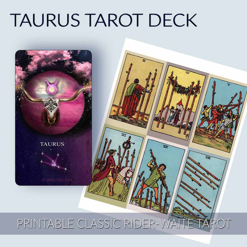 Taurus Tarot Deck, Printable