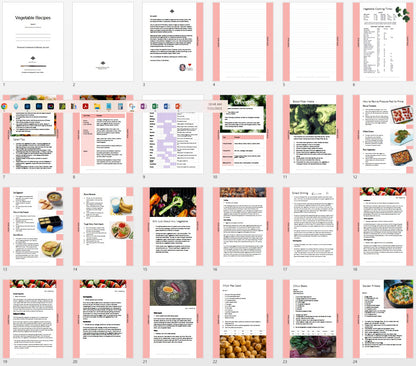 Vegetable Recipes: Printable Book 6