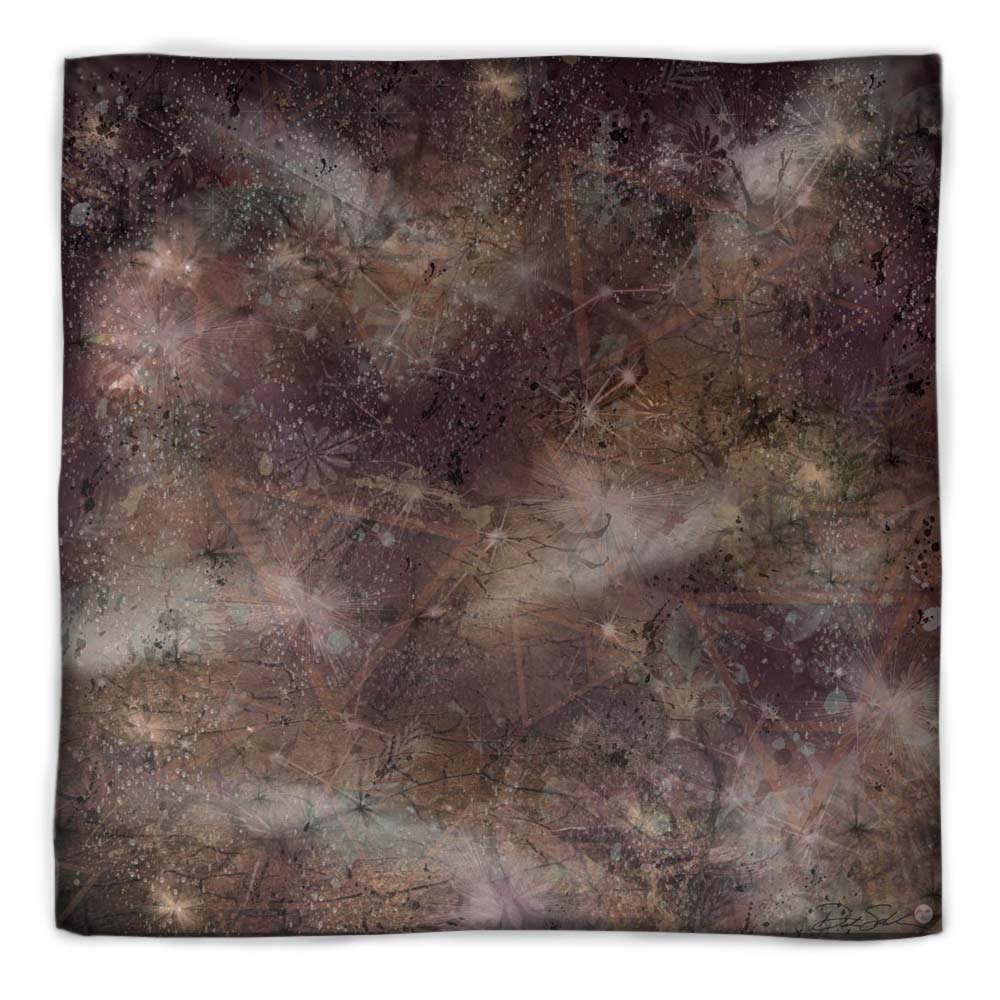 Cosmic Brown Square Silk Scarf