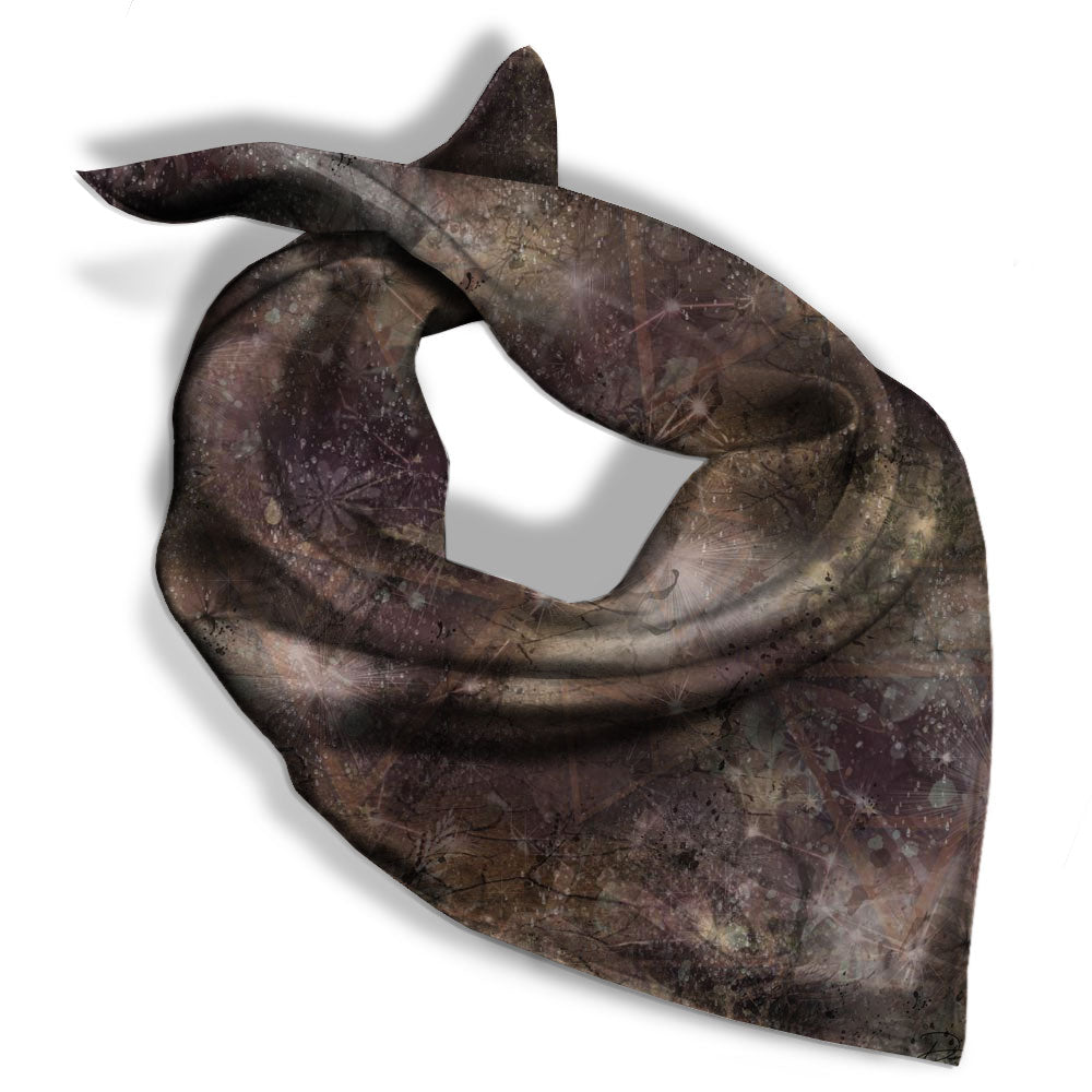 Cosmic Brown Square Silk Scarf - deb schlier studio