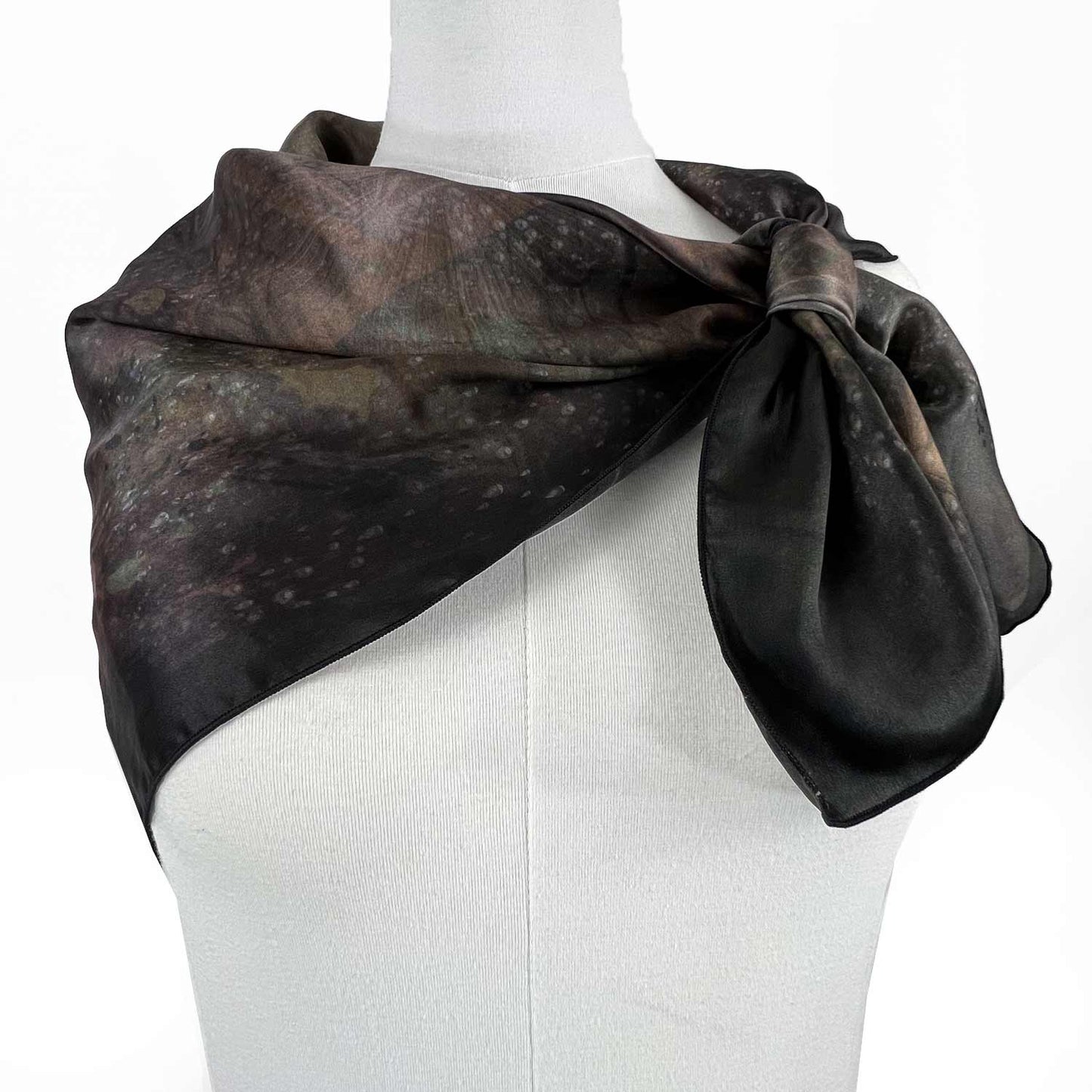 Cosmic Brown Square Silk Scarf - deb schlier studio