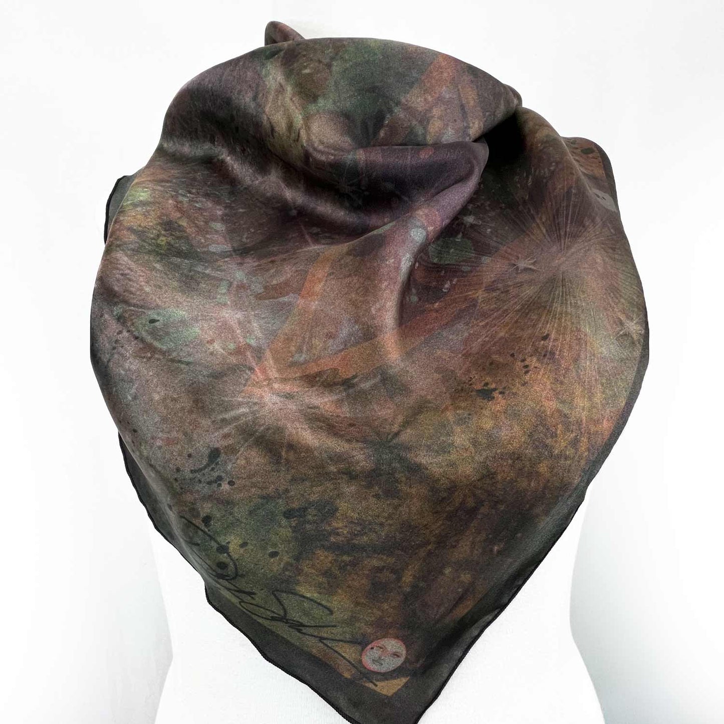 Cosmic Brown Square Silk Scarf - deb schlier studio