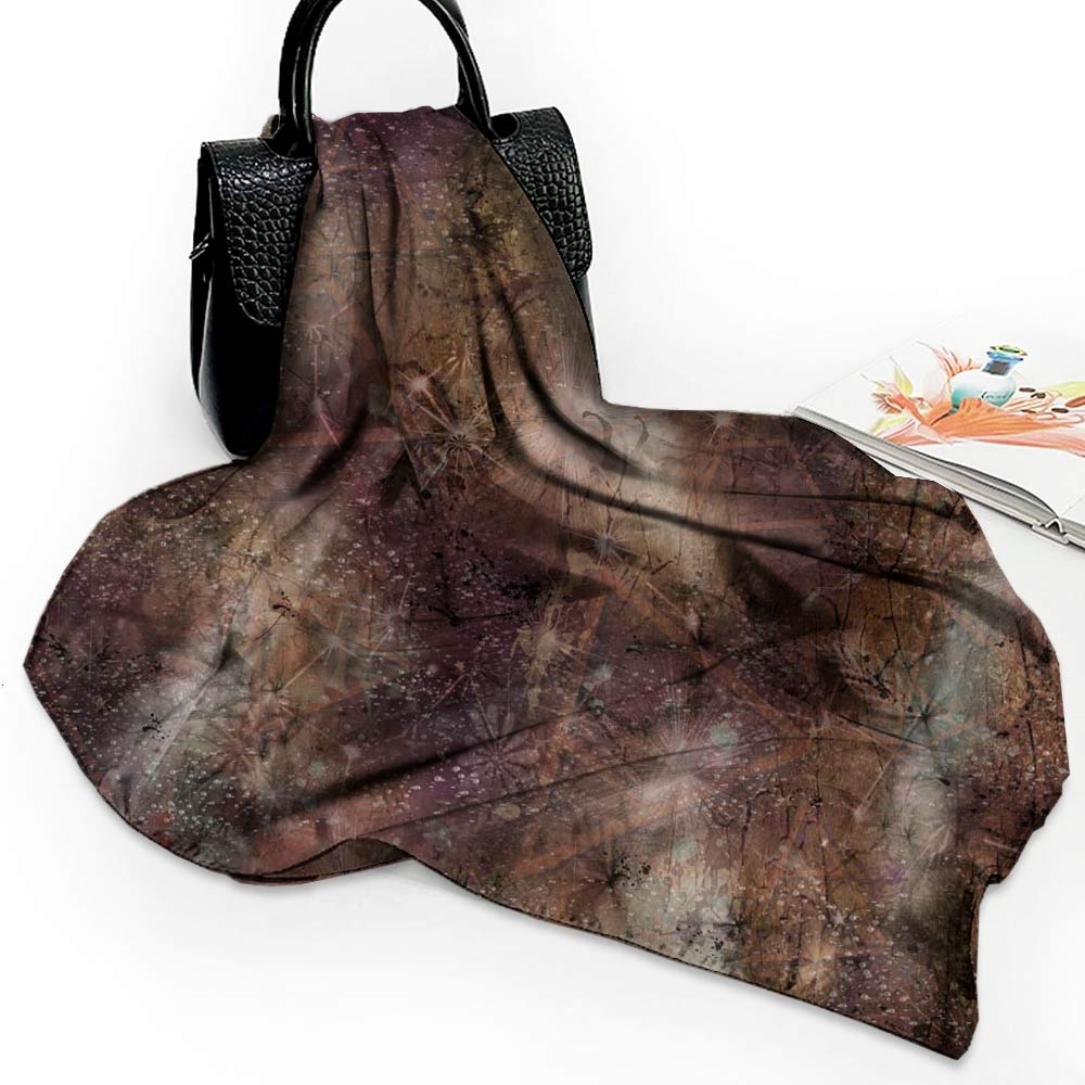 Cosmic Brown Square Silk Scarf - deb schlier studio