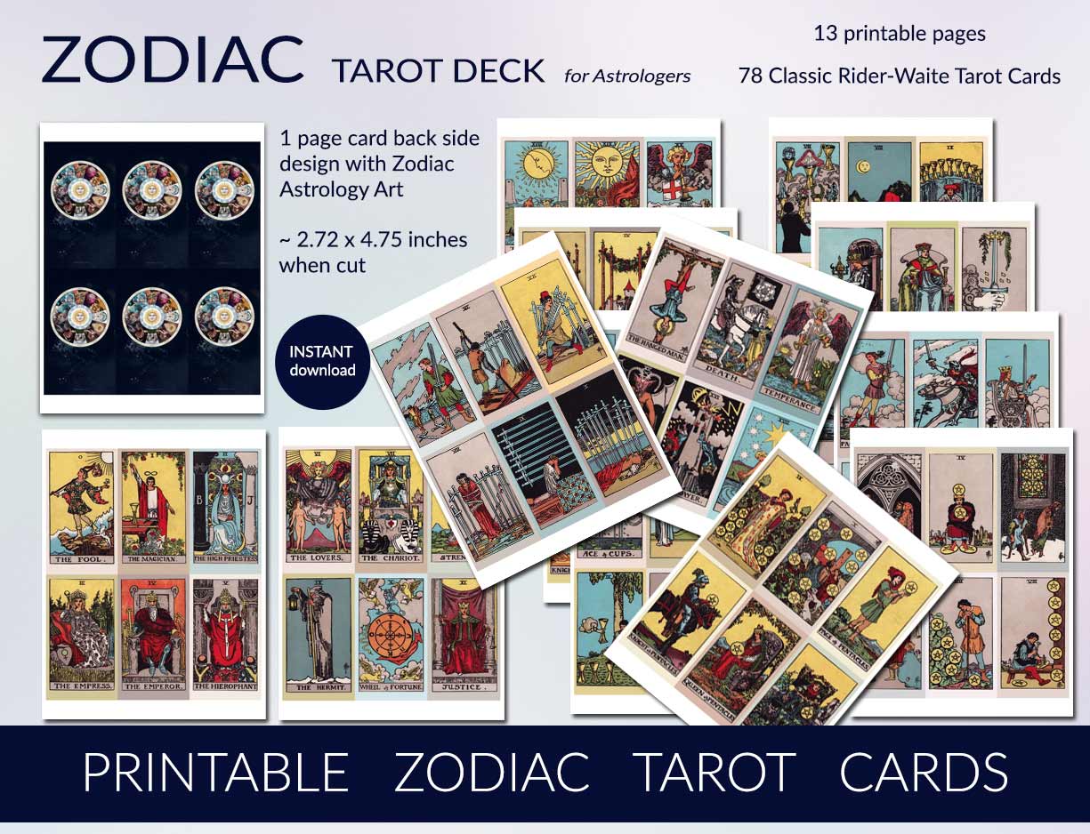 Zodiac Printable Tarot Deck